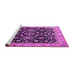 Sideview of Machine Washable Persian Purple Traditional Area Rugs, wshtr1837pur