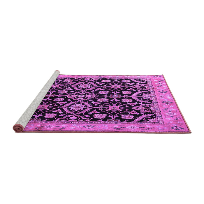 Sideview of Machine Washable Persian Purple Traditional Area Rugs, wshtr1837pur