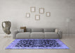 Machine Washable Persian Blue Traditional Rug in a Living Room, wshtr1837blu