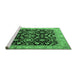 Sideview of Machine Washable Persian Emerald Green Traditional Area Rugs, wshtr1837emgrn