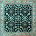 Square Persian Light Blue Traditional Rug, tr1837lblu