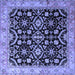 Square Persian Blue Traditional Rug, tr1837blu