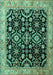 Machine Washable Persian Turquoise Traditional Area Rugs, wshtr1837turq