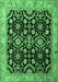 Machine Washable Persian Emerald Green Traditional Area Rugs, wshtr1837emgrn