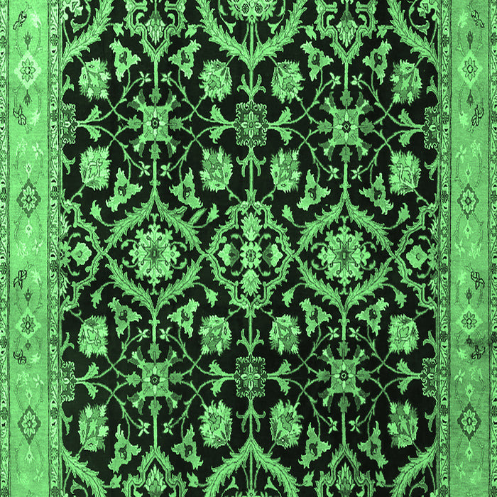 Machine Washable Persian Emerald Green Traditional Area Rugs, wshtr1837emgrn