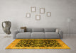 Machine Washable Persian Yellow Traditional Rug in a Living Room, wshtr1837yw