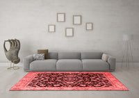 Machine Washable Persian Red Traditional Rug, wshtr1837red