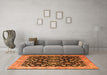 Machine Washable Persian Orange Traditional Area Rugs in a Living Room, wshtr1837org