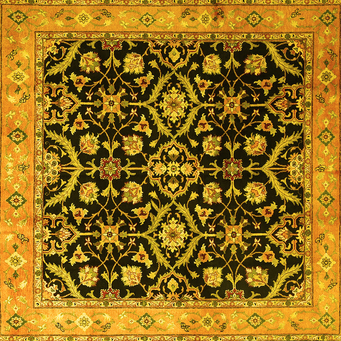 Square Persian Yellow Traditional Rug, tr1837yw