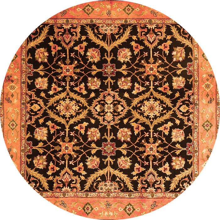 Square Persian Orange Traditional Rug, tr1837org