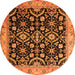 Square Persian Orange Traditional Rug, tr1837org