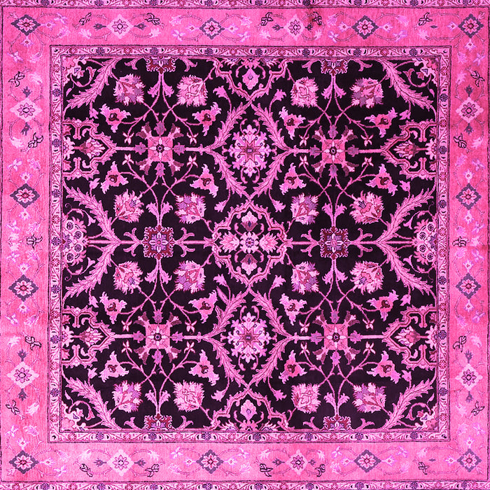Square Persian Pink Traditional Rug, tr1837pnk