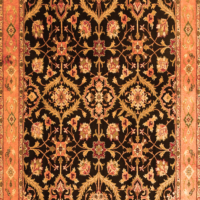 Serging Thickness of Machine Washable Persian Orange Traditional Area Rugs, wshtr1837org