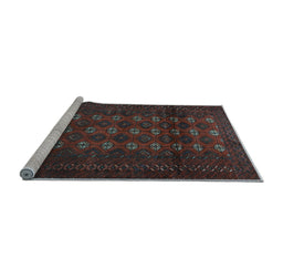 Sideview of Machine Washable Persian Light Blue Traditional Rug, wshtr1838lblu