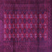 Square Machine Washable Persian Purple Traditional Area Rugs, wshtr1838pur