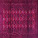 Square Machine Washable Persian Pink Traditional Rug, wshtr1838pnk