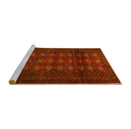 Sideview of Machine Washable Persian Yellow Traditional Rug, wshtr1838yw