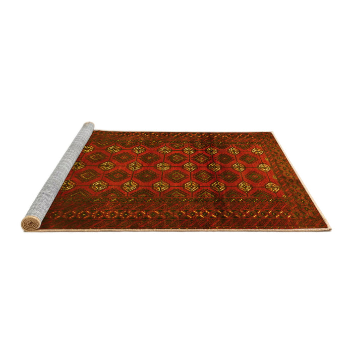 Sideview of Machine Washable Persian Yellow Traditional Rug, wshtr1838yw