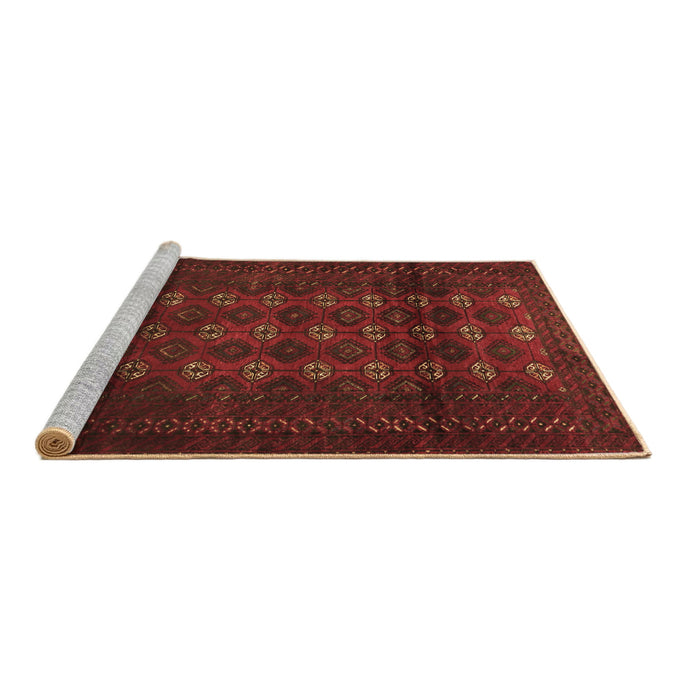 Sideview of Machine Washable Persian Brown Traditional Rug, wshtr1838brn