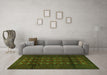 Machine Washable Persian Green Traditional Area Rugs in a Living Room,, wshtr1838grn