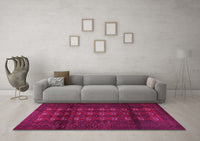 Machine Washable Persian Pink Traditional Rug, wshtr1838pnk