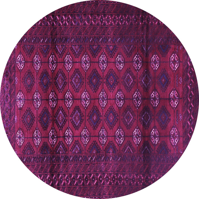 Round Persian Purple Traditional Rug, tr1838pur