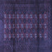 Square Persian Blue Traditional Rug, tr1838blu