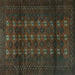 Square Persian Turquoise Traditional Rug, tr1838turq