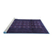 Sideview of Machine Washable Persian Blue Traditional Rug, wshtr1838blu