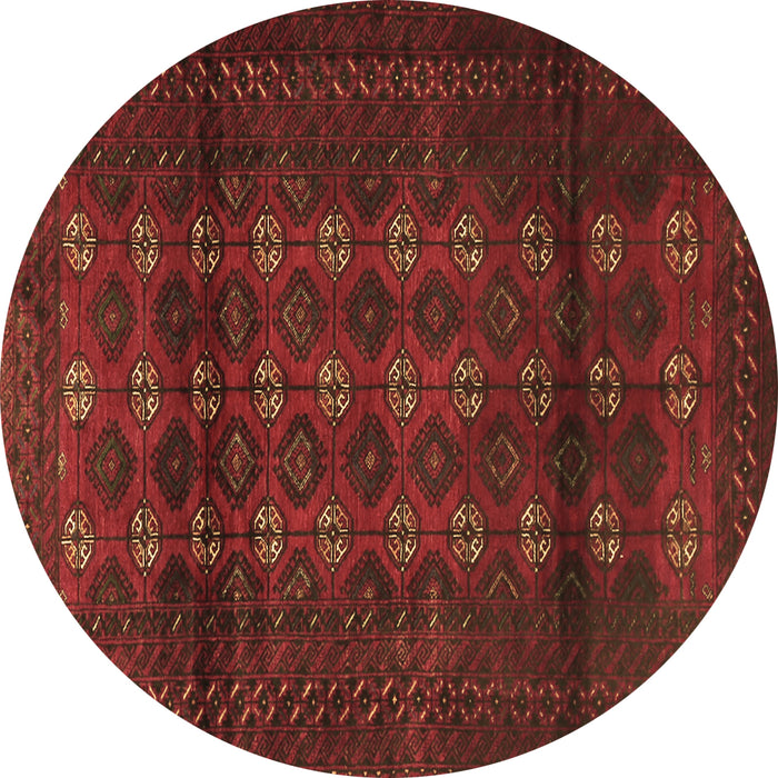 Round Persian Brown Traditional Rug, tr1838brn