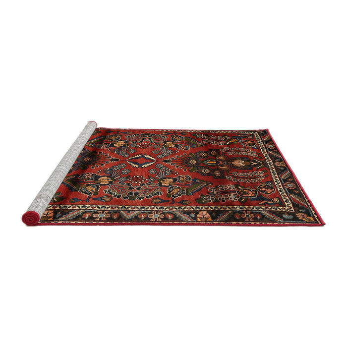 Sideview of Machine Washable Traditional Sienna Brown Rug, wshtr1839