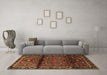 Machine Washable Persian Brown Traditional Rug in a Living Room,, wshtr1839brn