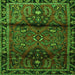 Round Machine Washable Persian Green Traditional Area Rugs, wshtr1839grn