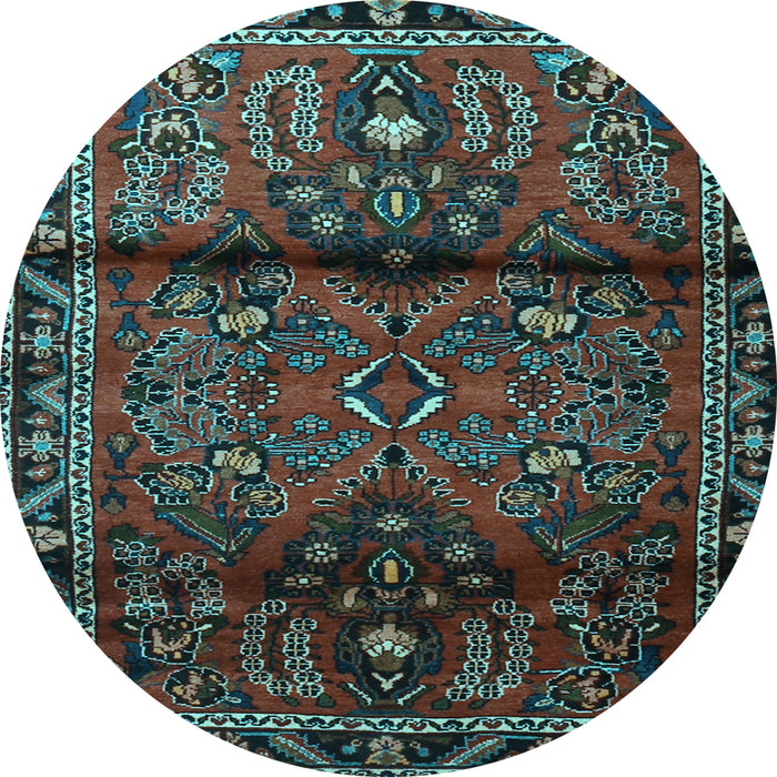 Round Machine Washable Persian Light Blue Traditional Rug, wshtr1839lblu