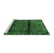 Sideview of Machine Washable Persian Emerald Green Traditional Area Rugs, wshtr1839emgrn