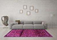 Machine Washable Persian Pink Traditional Rug, wshtr1839pnk