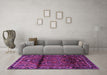 Machine Washable Persian Purple Traditional Area Rugs in a Living Room, wshtr1839pur