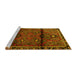 Sideview of Machine Washable Persian Yellow Traditional Rug, wshtr1839yw