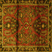 Square Machine Washable Persian Yellow Traditional Rug, wshtr1839yw