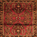 Round Machine Washable Persian Orange Traditional Area Rugs, wshtr1839org