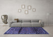 Machine Washable Persian Blue Traditional Rug in a Living Room, wshtr1839blu