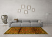 Machine Washable Persian Yellow Traditional Rug in a Living Room, wshtr1839yw