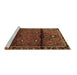 Sideview of Machine Washable Persian Brown Traditional Rug, wshtr1839brn