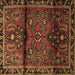 Square Machine Washable Persian Brown Traditional Rug, wshtr1839brn