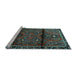 Sideview of Machine Washable Persian Light Blue Traditional Rug, wshtr1839lblu