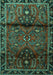 Machine Washable Persian Turquoise Traditional Area Rugs, wshtr1839turq