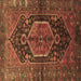 Square Persian Brown Traditional Rug, tr183brn