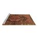 Sideview of Machine Washable Persian Brown Traditional Rug, wshtr183brn