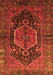 Serging Thickness of Machine Washable Persian Orange Traditional Area Rugs, wshtr183org