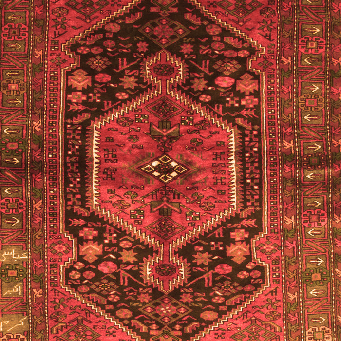 Serging Thickness of Machine Washable Persian Orange Traditional Area Rugs, wshtr183org